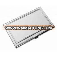 Factory price wholesale HV-CH004 portable stamp frame small RFID stainless steel metal business name card holder wallet/case